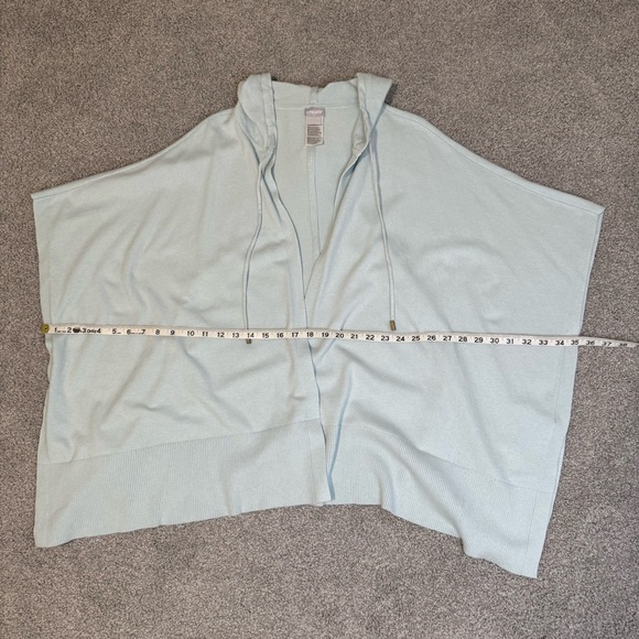 Chico’s Cardigan Sweater Blue Hooded One Size - Picture 6 of 7